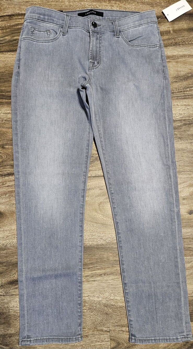 $228 NWT J Brand Women's Size 25 29x25.5 Sadey Straight Crop Gray Jeans Midrise